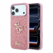 Husa telefon Guess PU Fixed Glitter 4G Metal Logo pentru iPhone 18 Pro Pink