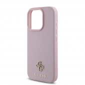 Husa telefon Guess PU Grained 4G Small Metal Logo MagSafe Case pentru iPhone 16 Pro Pink