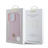 Husa telefon Guess PU Grained 4G Small Metal Logo MagSafe Case pentru iPhone 16 Pro Pink