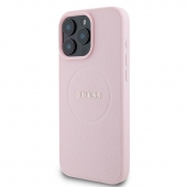 Husa telefon Guess PU Grained Classic Logo MagSafe Case pentru iPhone 16 Pro Pink