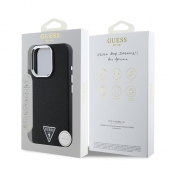 Husa telefon Guess PU Grained Triangle Logo MagSafe Case pentru iPhone 16 Pro Max Black