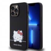 Husa telefon Hello Kitty Liquid Silicone Daydreaming Logo Case pentru iPhone 13 Pro Black
