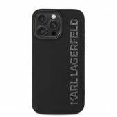 Husa telefon Karl Lagerfeld 3D Rubber Glitter Logo Case pentru iPhone 15 Pro Black