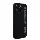 Husa telefon Karl Lagerfeld 3D Rubber Glitter Logo Case pentru iPhone 16 Pro Max Black
