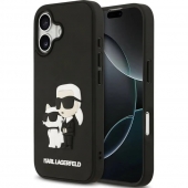 Husa telefon Karl Lagerfeld 3D Rubber Karl and Choupette pentru iPhone 17 Black