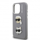 Husa telefon Karl Lagerfeld Grained PU K&CH Heads Case pentru iPhone 15 Pro Max Grey