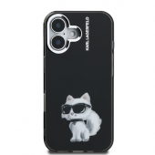 Husa telefon Karl Lagerfeld IML Aquarelle Choupette Case pentru iPhone 16 Black