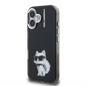Husa telefon Karl Lagerfeld IML Aquarelle Choupette Case pentru iPhone 16 Black