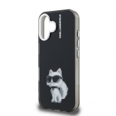 Husa telefon Karl Lagerfeld IML Aquarelle Choupette Case pentru iPhone 16 Black