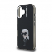 Husa telefon Karl Lagerfeld IML Aquarelle Karl Case pentru iPhone 16 Black