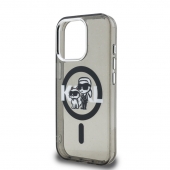 Husa telefon Karl Lagerfeld IML Glitter Karl and Choupette Sketch MagSafe Case pentru iPhone 15 Pro Black