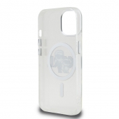 Husa telefon Karl Lagerfeld IML Glitter Karl and Choupette Sketch MagSafe Case pentru iPhone 15 Transparent