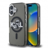 Husa telefon Karl Lagerfeld IML Glitter Karl and Choupette Sketch MagSafe Case pentru iPhone 16 Black