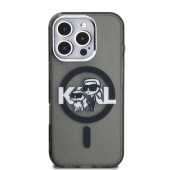 Husa telefon Karl Lagerfeld IML Glitter Karl and Choupette Sketch MagSafe Case pentru iPhone 16 Pro Max Black