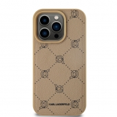 Husa telefon Karl Lagerfeld PU Karl Heads Pattern MagSafe Case pentru iPhone 15 Pro Max Beige