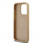 Husa telefon Karl Lagerfeld PU Leather Monogram Metal Logo MagSafe Case pentru iPhone 14 Pro Max Beige
