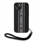 Husa telefon Karl Lagerfeld PU Saffiano Athleisure Stripe and Strap Case pentru iPhone  15 Pink
