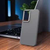 Husa TPU Vegan Leather Apple Iphone 12 / 12 Pro (6.1) Grey 