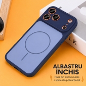 Husa TPU+PC Soft Color (cu Magsafe) Apple Iphone 12 Blue 