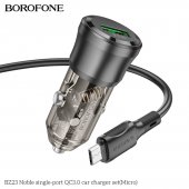 Incarcator auto Borofone BZ23 Noble QC 3.0 set cu cablu micro negru