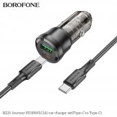 Incarcator auto Borofone BZ24 Clever PD 20W set cu cablu Type-C la Type-C