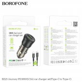 Incarcator auto Borofone BZ24 Clever PD 20W set cu cablu Type-C la Type-C