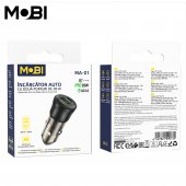 Incarcator auto Mobi MA-01 1A1C PD 38W negru translucid