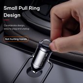 Incarcator auto Rock H18 Mini USB + Type-C 30W 3A fara cablu negru