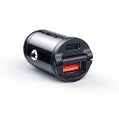 Incarcator auto Rock H18 Mini USB + Type-C 30W 3A fara cablu negru