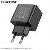 Incarcator priza Borofone BAS14A Erudite PD 20W + QC3.0  fara cablu negru