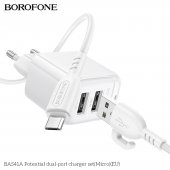 Incarcator priza Borofone BAS41A 2 USB 2.4 Ah micro alb