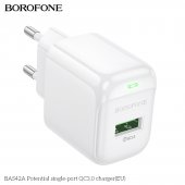 Incarcator priza Borofone BAS42A 1 USB QC 3.0 fara cablu alb