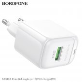 Incarcator priza Borofone BAS42A 1 USB QC 3.0 fara cablu alb