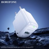 Incarcator priza Borofone BAS42A 1 USB QC 3.0 fara cablu alb