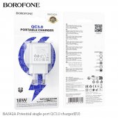 Incarcator priza Borofone BAS42A 1 USB QC 3.0 fara cablu alb