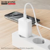 Incarcator priza Borofone BAS73A Source PD 20W fara cablu alb