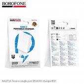 Incarcator priza Borofone BAS73A Source PD 20W fara cablu alb