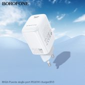 Incarcator priza Borofone BN26 Fuente PD 20W fara cablu alb