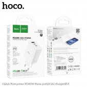 Incarcator priza Hoco C126A Pure Power PD 40W (2C1A) alb fara cablu