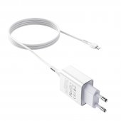 Incarcator priza Hoco C81A Asombroso un port USB set cu cablu Lightning alb