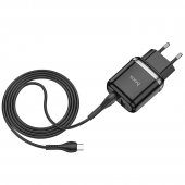 Incarcator priza Hoco N4 Aspiring 2.4A negru, set cu cablu micro