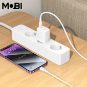 Incarcator priza Mobi MP-20 PD 20W set cu cablu USB-C la IP alb