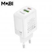 Incarcator priza Mobi MP-30 1A1C PD 30W  QC 3.0 alb