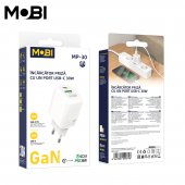 Incarcator priza Mobi MP-30 1A1C PD 30W  QC 3.0 alb