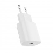 Incarcator priza Rock T18 Sugar Cube Series GaN Type-C PD 20W + QC 3.0 cu cablu Type-C la lightning alb