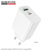 Incarcator retea Borofone BA108A Stellar PD30W + QC3.0 alb