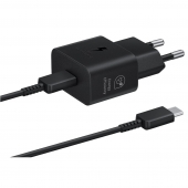 Incarcator Samsung 25W 2 in 1 Fast Charger EP-T2510XBE cu cablu USB-C la USB-C negru retail