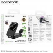 Incarcator wireless pliabil 3 in 1 Borofone BQ38 Sharp negru