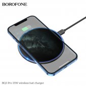 Pad incarcare wireless Borofone BQ3 Pro fast charge 15W negru