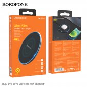 Pad incarcare wireless Borofone BQ3 Pro fast charge 15W negru